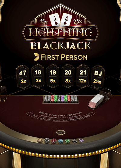 First Person Lightning Blackjack card-and-table